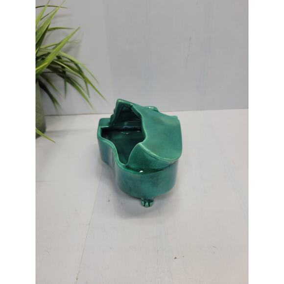 Vintage Baby Grand Piano Planter, Green Pottery - Picture 3 of 5